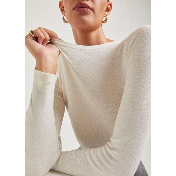Re/Done Tops - Re/Done '90s Baby Long-Sleeve in Vintage White Size M